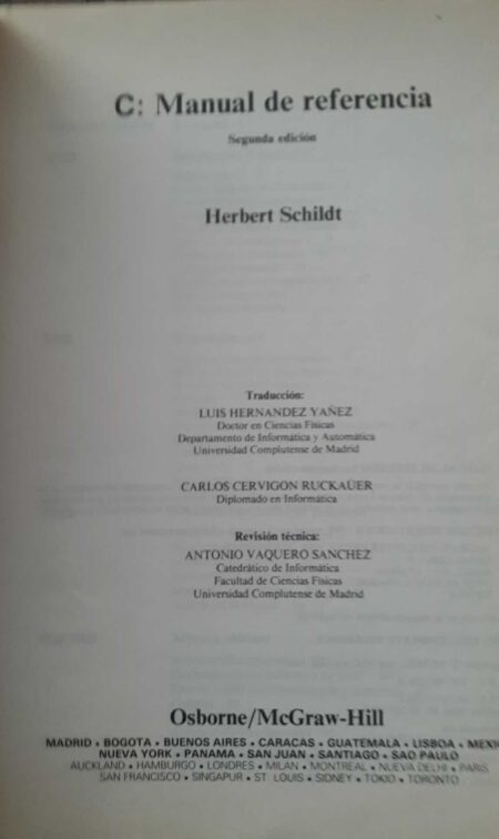C, MANUAL DE REFERENCIA, BEBER Y SCHILDT - Mc Graw Hill