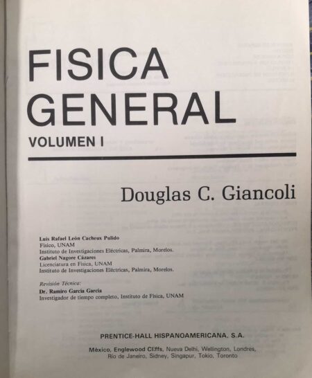 Física General Volumen I, Douglas C. Giancoli