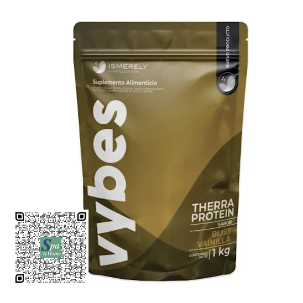 Vybes Therra Protein sabor vainilla 1 kg proteína en polvo para nutrición y rendimiento
